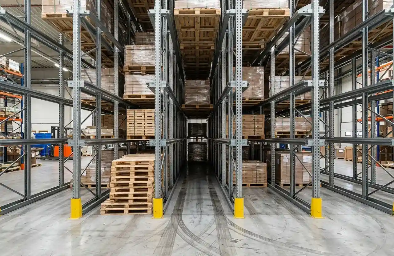 High density drive in racking system