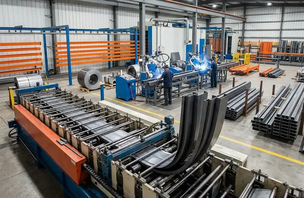 Pallet racking manufacturing process Pallet racking manufacturing process
